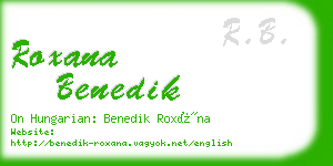 roxana benedik business card